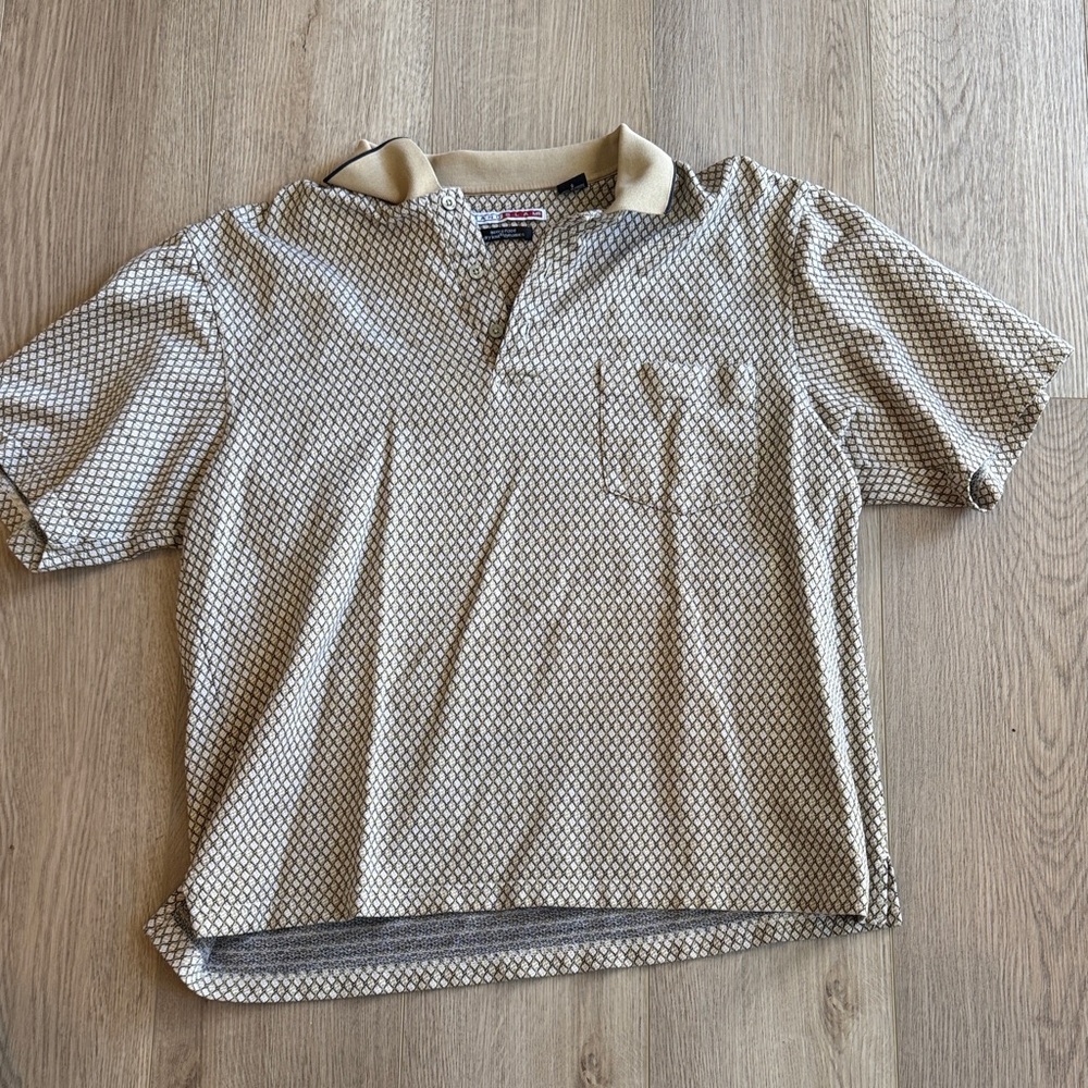 Grand Slam golf Black Patterned Polo Shirt